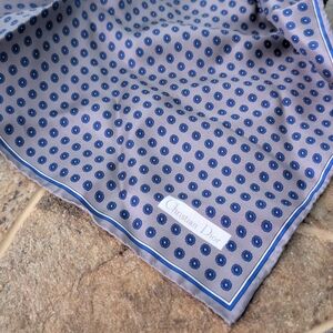 Dior Blue and Gray Patterned Scarf